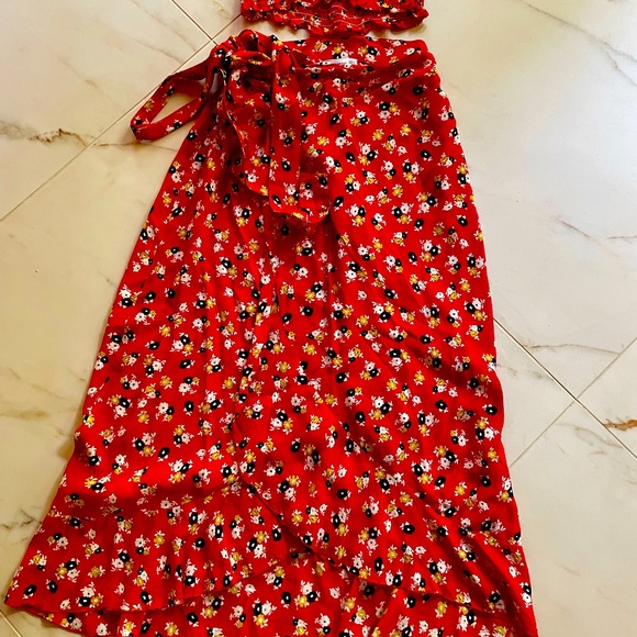Faithfull the Brand Red Floral Skirt Set - Picture 4 of 7